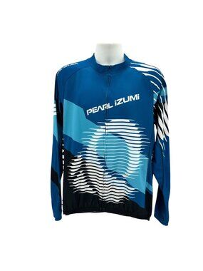 Pearl Izumi Mens XXL Jersey Elite Thermal LTD Cycling Jersey Full Zip Logo Blue